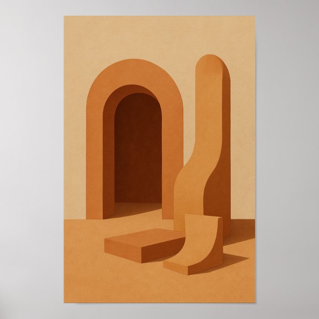 Póster de arte moderno con arcada del desierto (Frente)