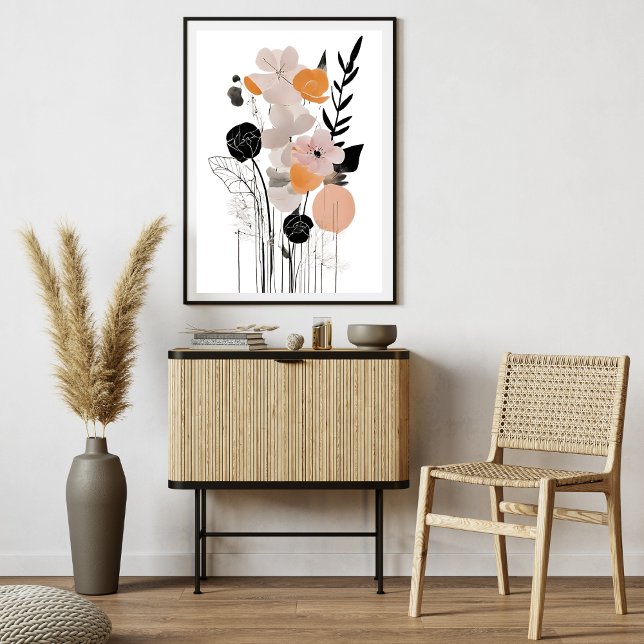 Poster de Arte Moderno con flores de elegancia min (Minimalist Elegance Flowers Modern Art Poster)