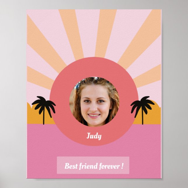 Póster de arte moderno de foto personalizada mejor (Frente)