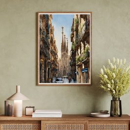 Poster de arte moderno de la Sagrada Familia de Ba