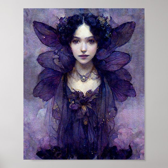 Poster de arte morado gótico Fantasy Fantasy (Frente)