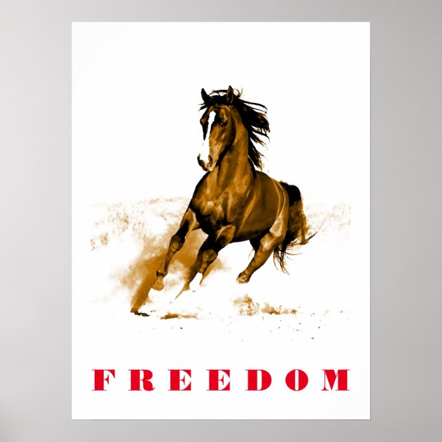 Poster de arte motivacional de caballos en marcha (Frente)