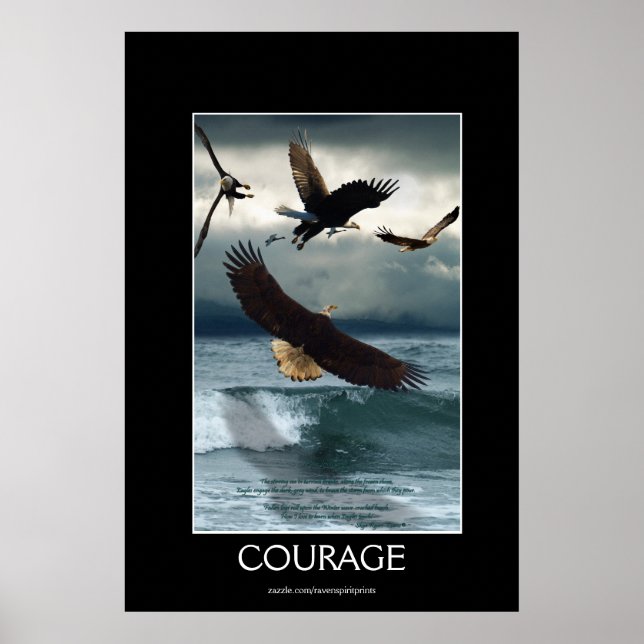 Poster de Arte Motivador de Bald Eagles (Frente)