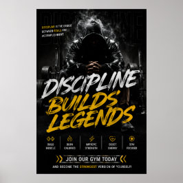 Póster de arte mural de fitness motivacional