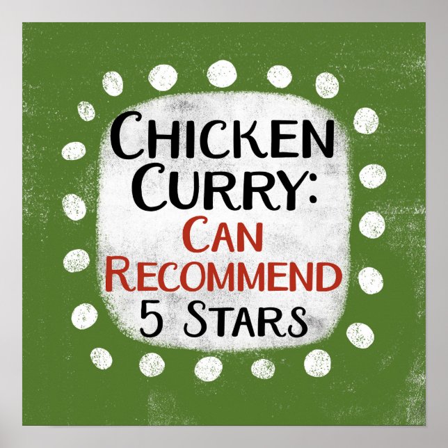 Póster de arte mural de reseña de curry de pollo 5 (Frente)