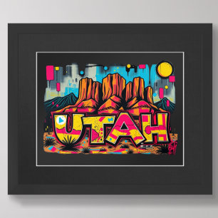 Poster de arte mural de Utah USA