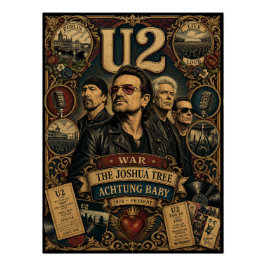 Póster de arte mural tributo a la banda de rock vi