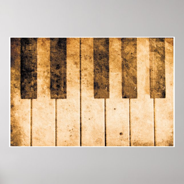 Poster de arte musical de las claves de piano anti (Frente)