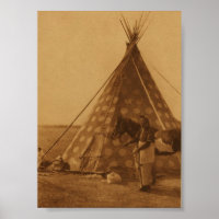 Poster de arte nativo indio de pie negro TeePee