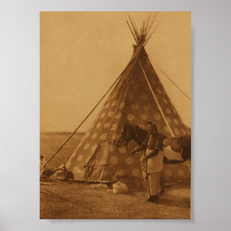 Poster de arte nativo indio de pie negro TeePee