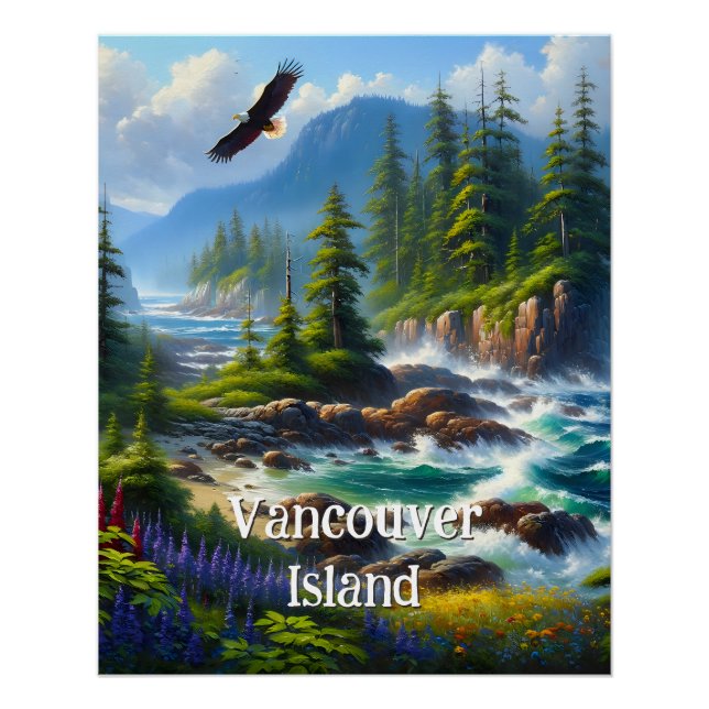 Poster de arte natural de la isla de Vancouver (Anverso)