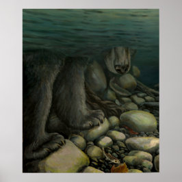 Poster de arte natural Salmon Ping Bear Arte Impri
