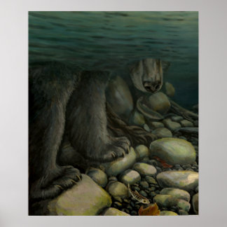 Poster de arte natural Salmon Ping Bear Arte Impri