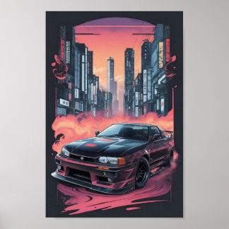 poster de arte nissan skyline r-34