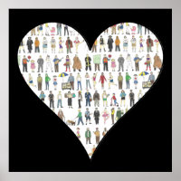 Poster de arte NYC Black Heart de Nueva York