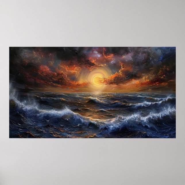 Poster de arte Ocean Sunset (Frente)