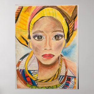 Poster de arte original de una mujer africana