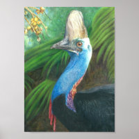 Poster De Arte Original Pintado Con Mano Cassowari