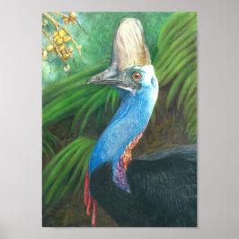 Poster De Arte Original Pintado Con Mano Cassowari