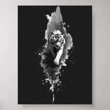 Póster de arte oscuro con tinta de tigre