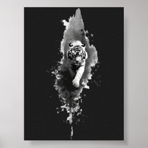 Póster de arte oscuro con tinta de tigre