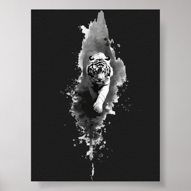 Póster de arte oscuro con tinta de tigre (Frente)