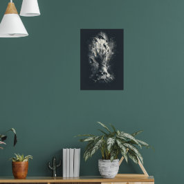 Póster de arte oscuro gótico de cuervo con mano de