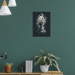Póster de arte oscuro gótico de cuervo con mano de