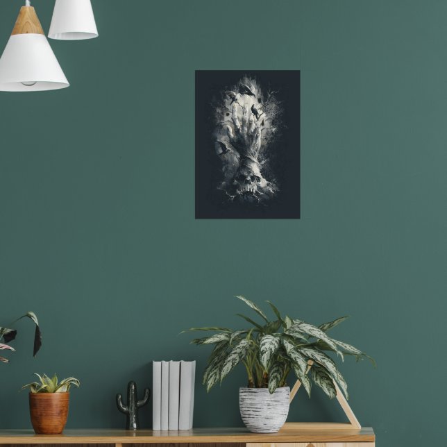 Póster de arte oscuro gótico de cuervo con mano de (Salón 1)