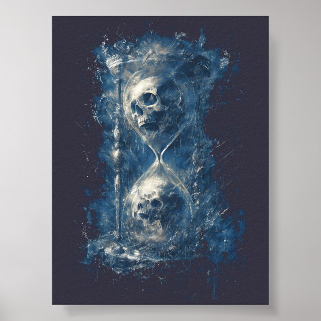 Póster de arte oscuro gótico de reloj de arena de  (Frente)