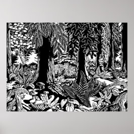 Poster de arte paisajístico B y W Impresión de mad