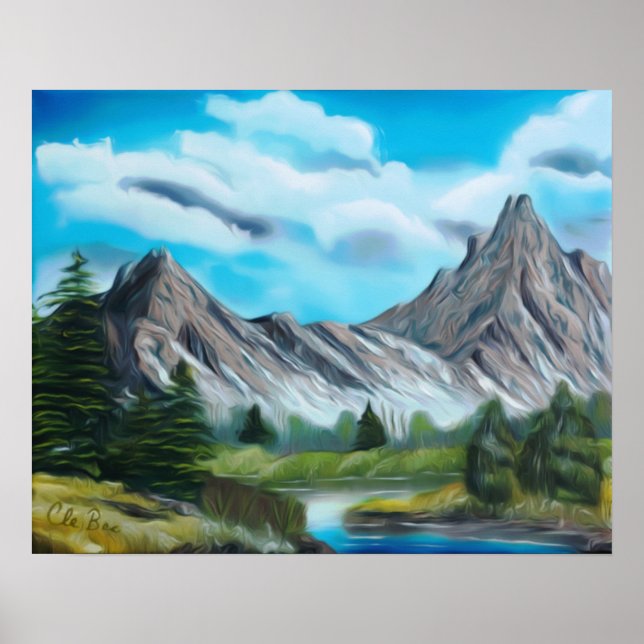 Poster de arte Panorámico Rocky Mountain (Frente)