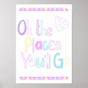 Póster de arte para nursery 'Oh, los lugares a los