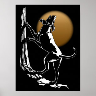 Poster De Arte Perro Hound Cazando Perro Poster De
