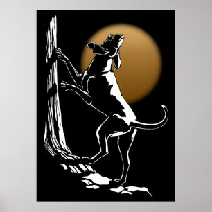 Poster de arte perro perro perro cazador perro Pos
