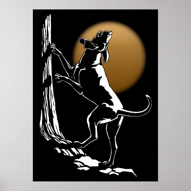 Poster de arte perro perro perro cazador perro Pos (Frente)