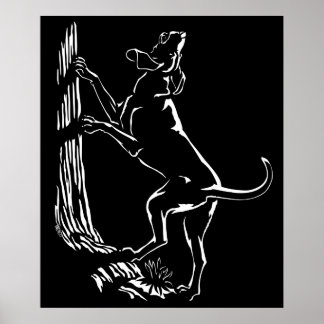 Poster de arte perro perro perro perro perro cazad