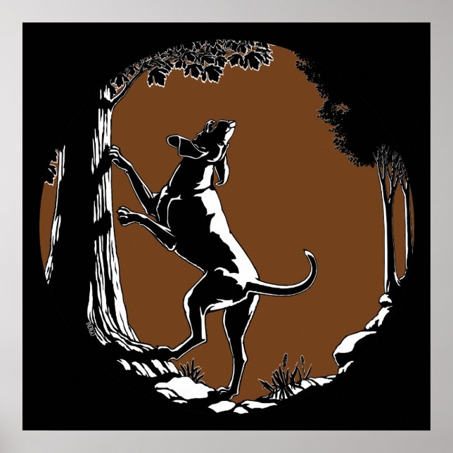 Poster de arte perro perro perro perro perro cazad (Frente)