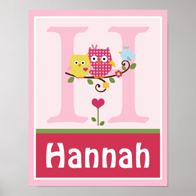 Poster de arte personalizado Happy Tree Owls 2 (Frente)
