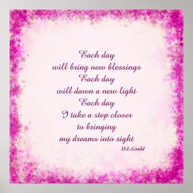 poster de arte poético "Cada día" (Frente)