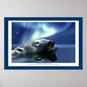 POSTER de Arte POLAR BEAR & AURORA