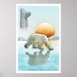 poster de arte Polar Bear & Totem Pole
