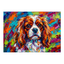 Póster de arte pop atrevido del Cavalier King Char