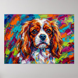 Póster de arte pop atrevido del Cavalier King Char