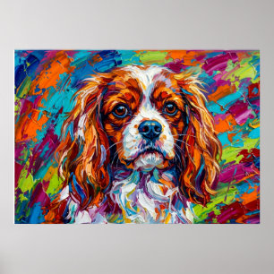 Póster de arte pop atrevido del Cavalier King Char