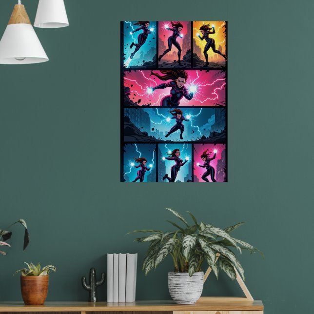Póster de Arte Pop Caos Eléctrico (Salón 1)