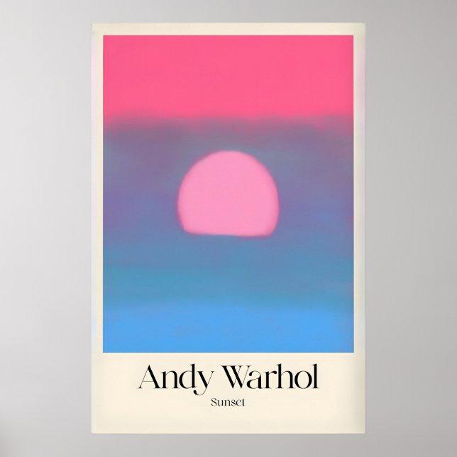 Póster de arte pop de Andy Warhol Sunset Pink Blue (Frente)