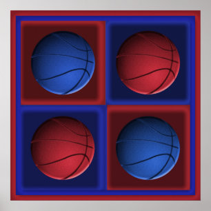 Poster de arte pop de baloncesto