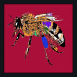 Poster de Arte Pop de Bee Rojo<br><div class="desc">presenta una imagen de la pintura pop "Dusky Red Bee Pop Art" del artista escocés MWright.</div>