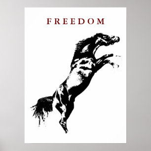 Poster de arte pop de caballos y libertad motivaci